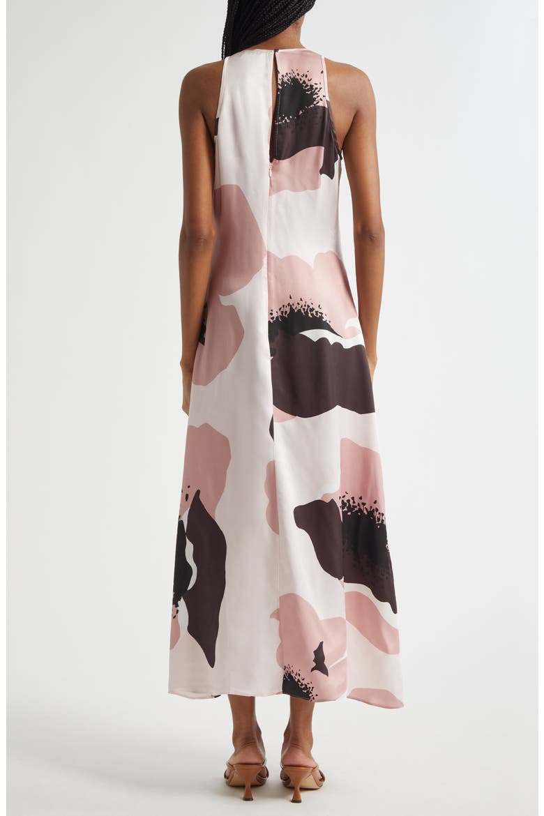 Michalie Floral Satin Dress, Alternate, color, PINK