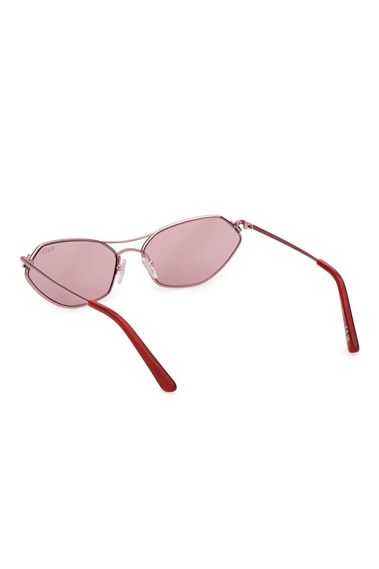 Geometric 54mm Sunglasses, Alternate, color, SHINY PINK / BORDEAUX MIRROR
