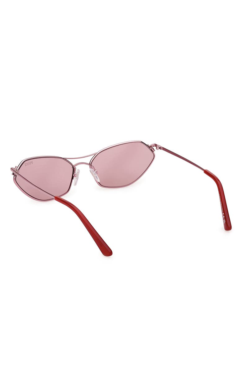 Emilio Pucci Geometric 54mm Sunglasses, Alternate, color, Shiny Pink / Bordeaux Mirror
