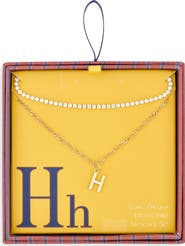 Leith Initial & Cubic Zirconia Necklace Set