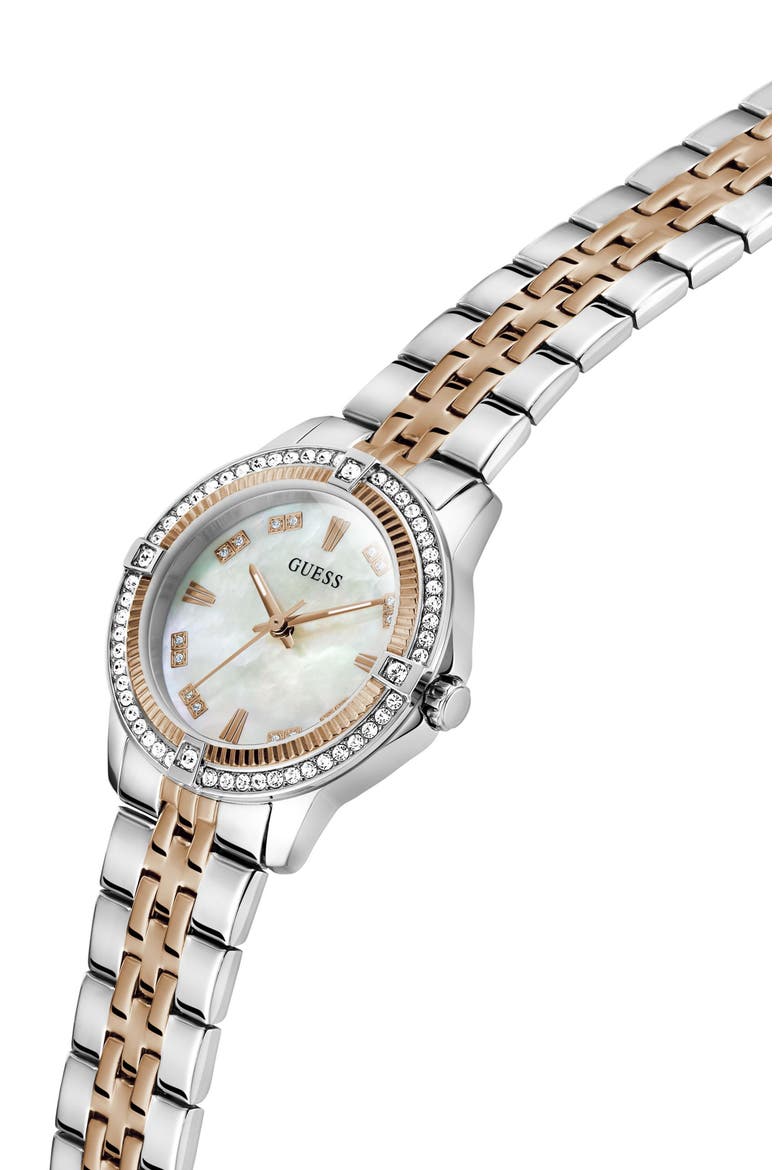 Round Crystal Accent Bracelet Watch, 32mm, Alternate, color, TWO-TONE