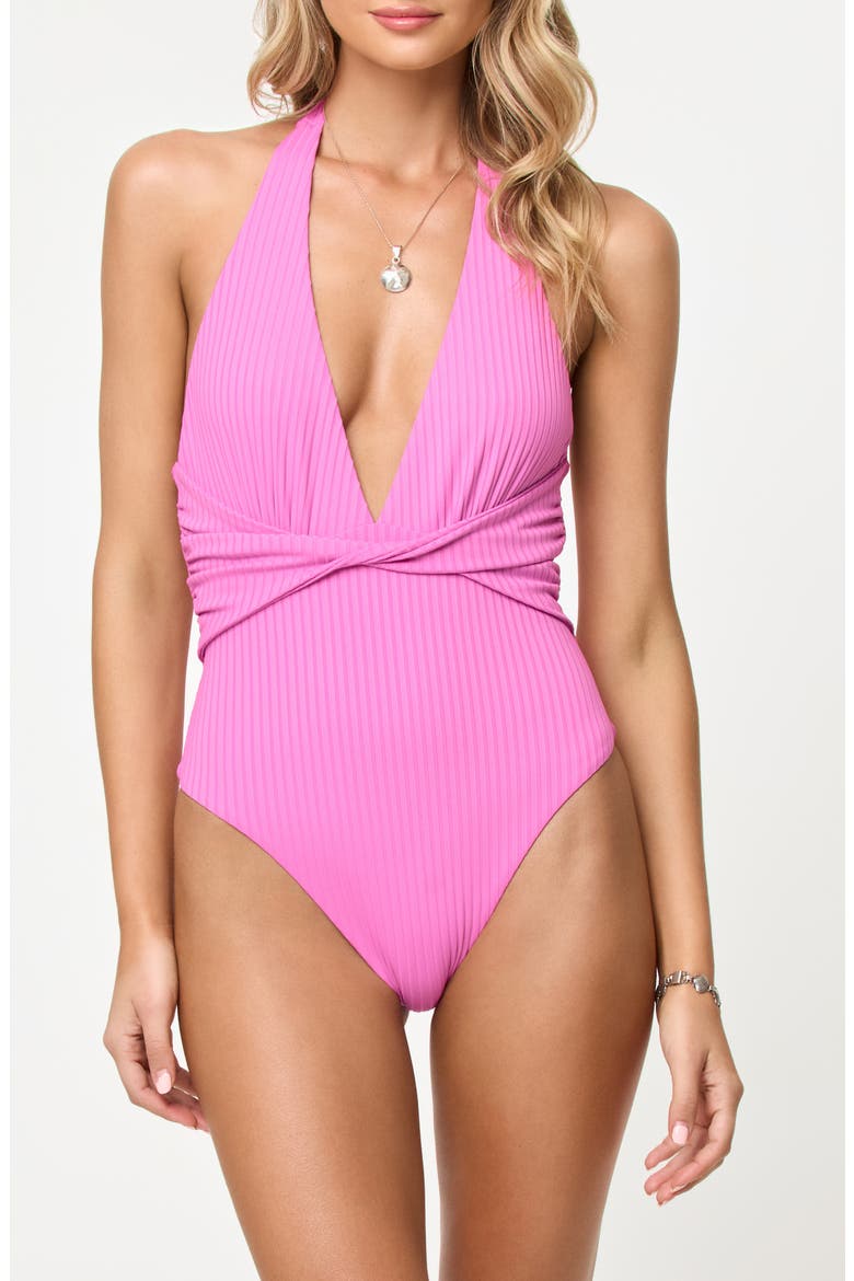 Coast to Coast Halter One-Piece Swimsuit, Alternate, color, SWEETHEART