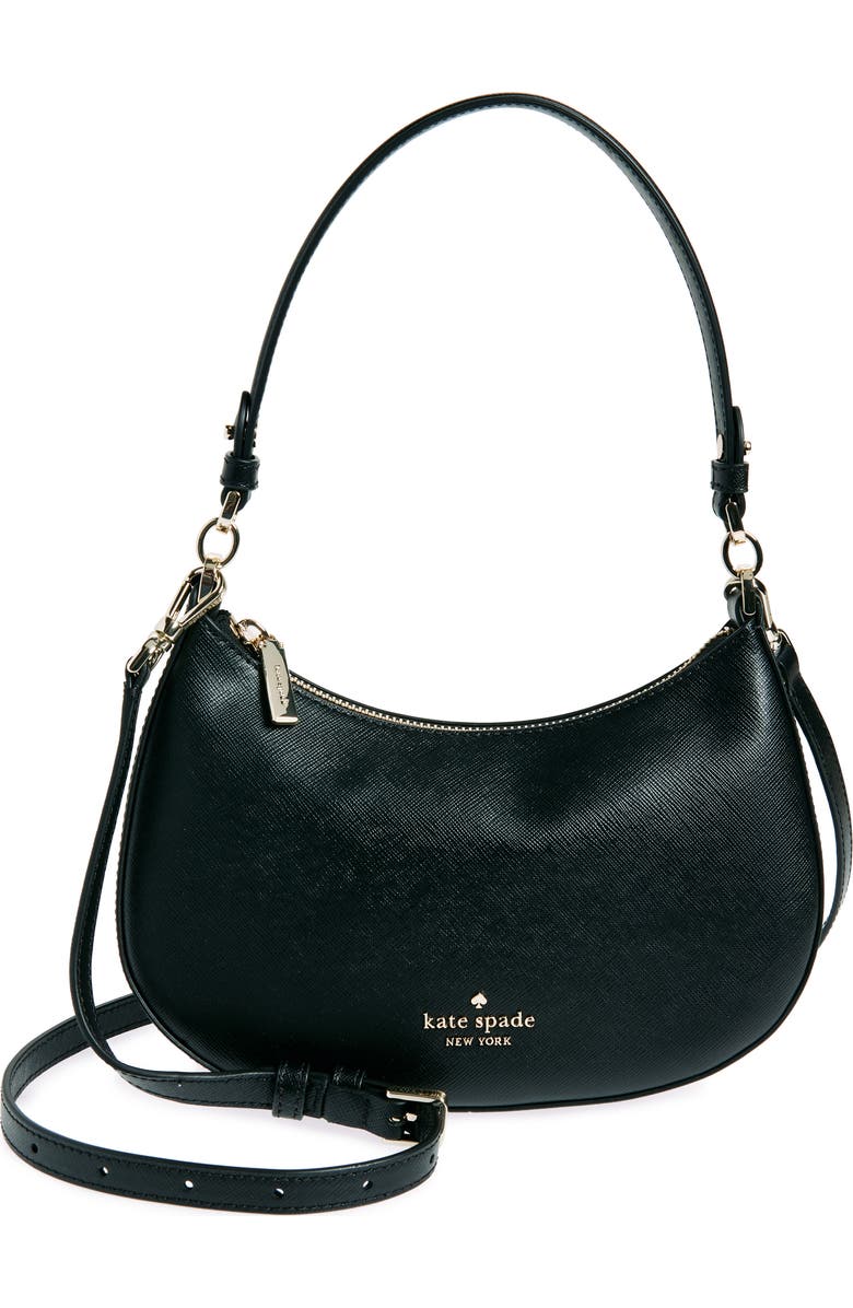 Kate Spade New York leather convertible shoulder bag, Main, color, Black
