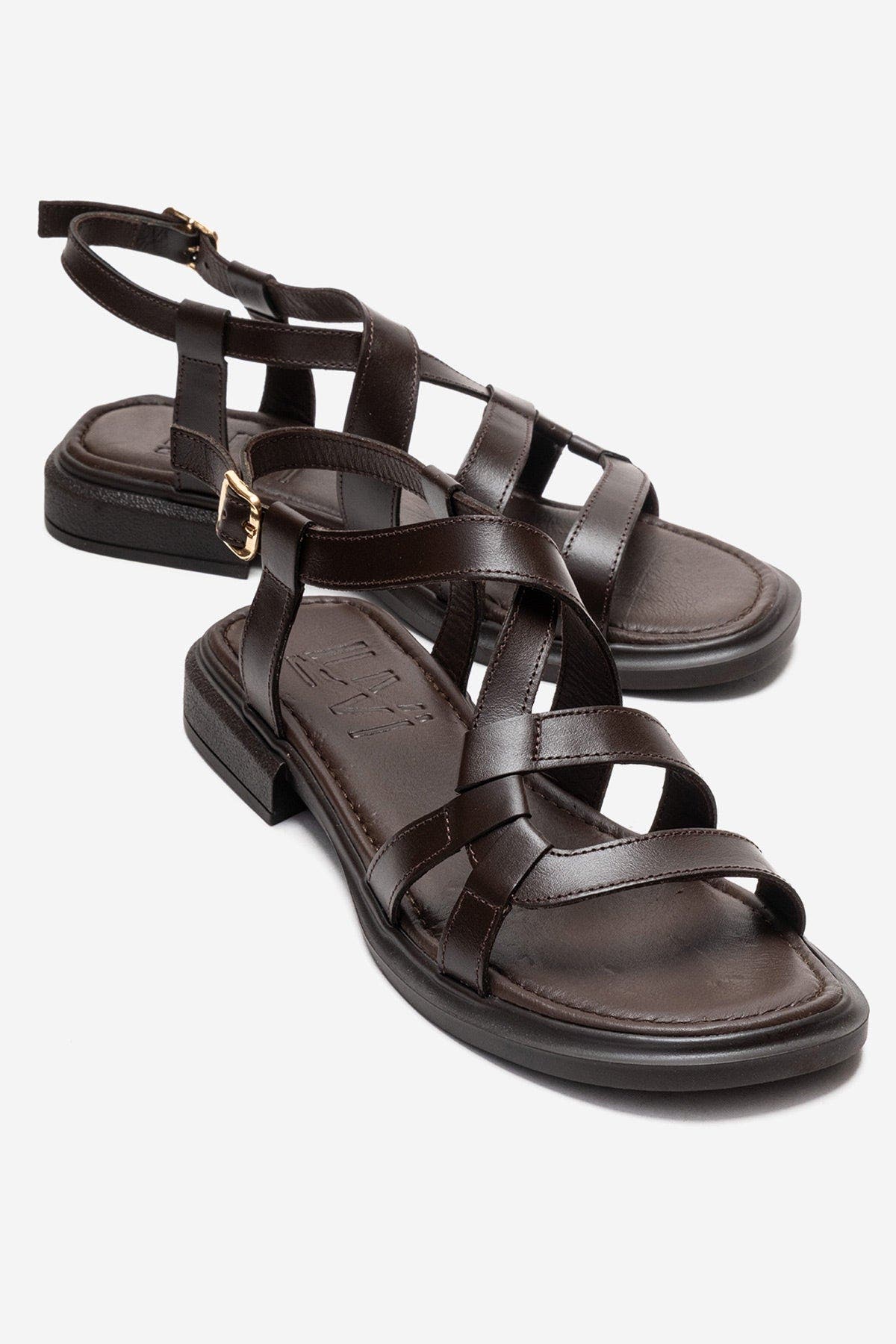 Forever & Always Shoes Laveda Leather Strap Sandal, Main, color, Brown
