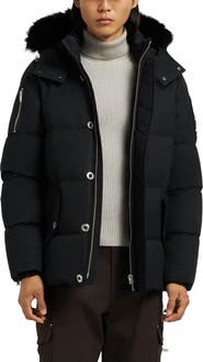 Moose Knuckles Original 3Q Genuine Shearling Trim Water Resistant & Wind Resistant Down Puffer Jacket