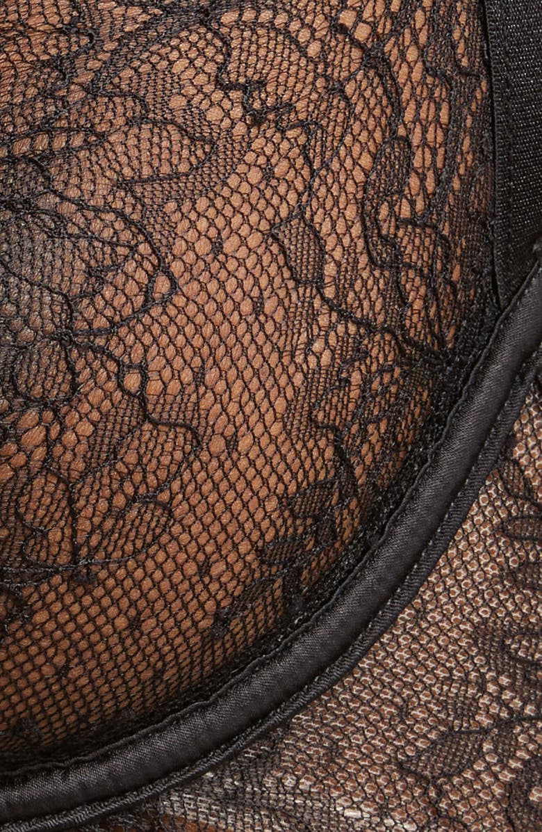Bluebella Camelia Mesh & Lace Underwire Bra, Alternate, color, Black