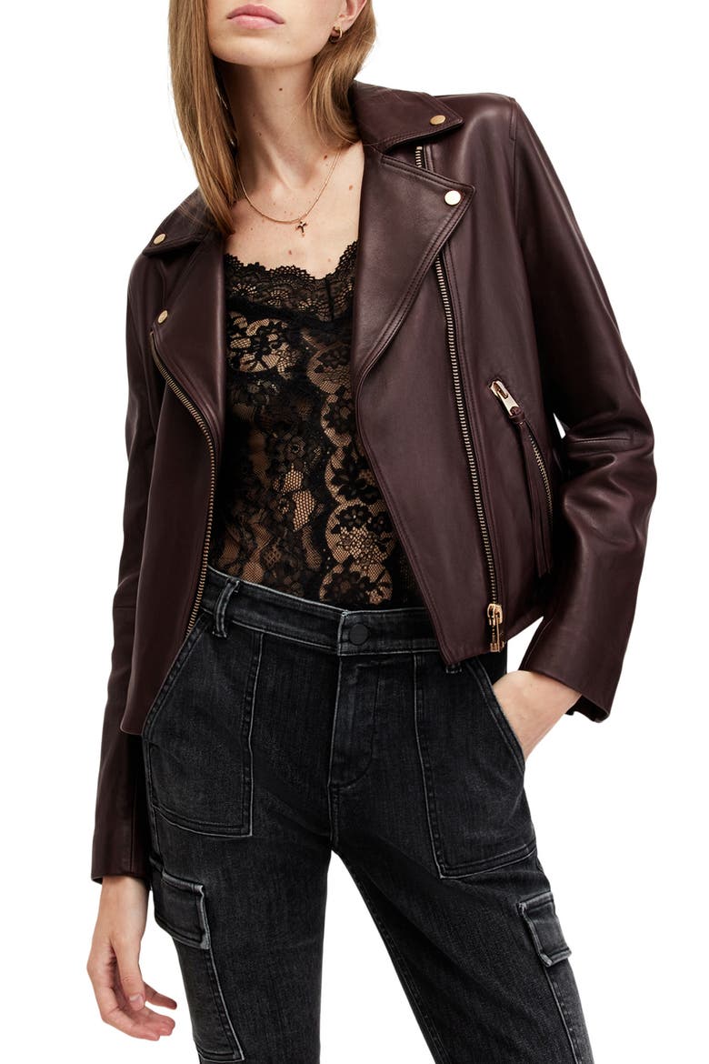 Dalby Leather Moto Jacket, Main, color, OXBLOOD RED