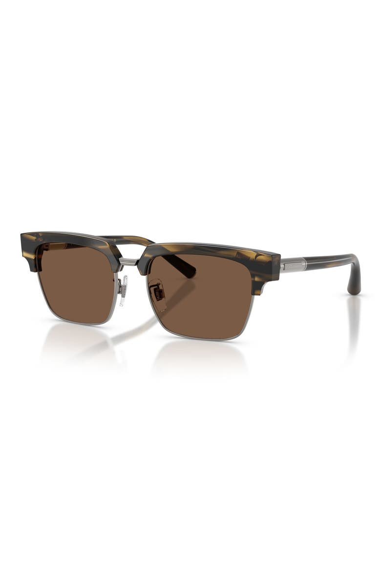 54mm Square Sunglasses, Alternate, color, STRIPED BROWN / BROWN