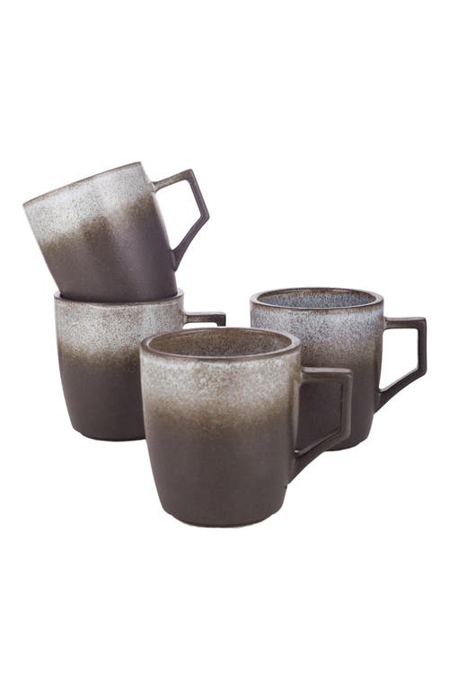 Stone Lain Vince Stoneware 4-piece Mug Set In Brown