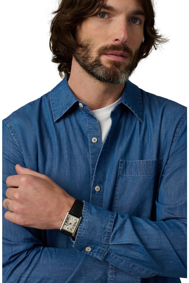 The Chambray Cole Button-Up Shirt, Alternate, color, MID BLUE