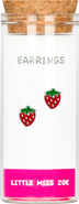 Little Miss Zoe Kids' Sterling Silver Strawberry Stud Earrings in Gift Bottle