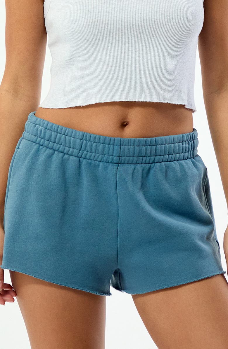 PacSun Core Washed Mini Sweat Shorts, Main, color, Blue