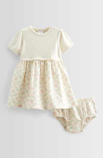 Nordstrom Scallop Mixed Media Dress with Bloomers