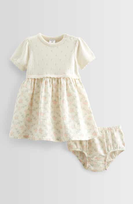 Nordstrom Scallop Mixed Media Dress with Bloomers