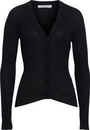 Johnstons of Elgin Superfine Cashmere Rib V-Neck Cardigan