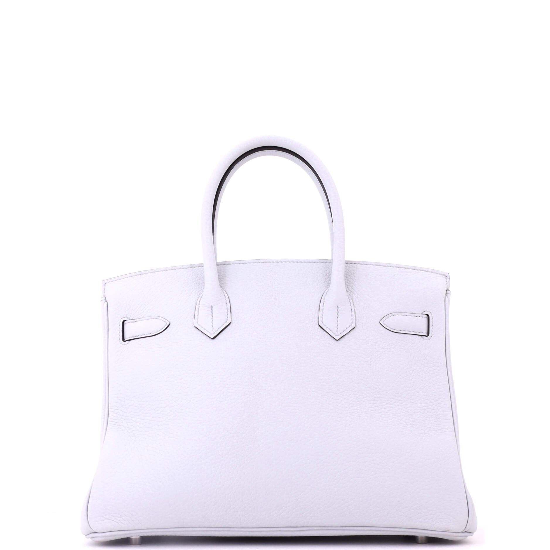 Pre-Owned Hermes Birkin Handbag Blue Clemence with Palladium Hardware 30, Alternate, color, Bleu Pale