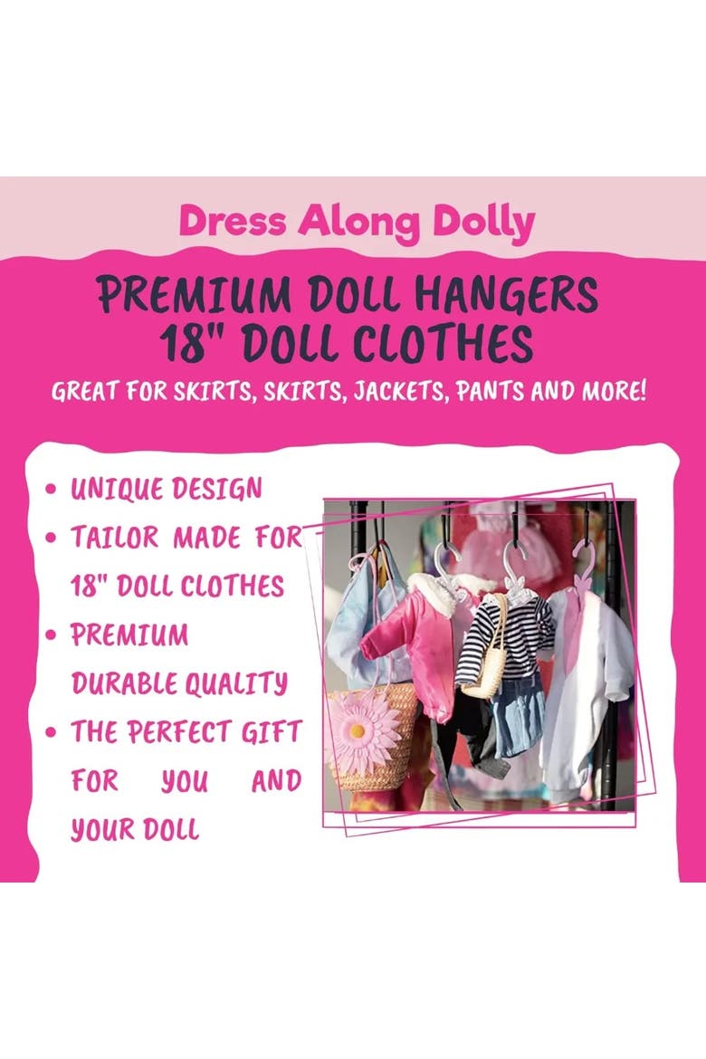 Purple Full-Outfit Hanger 24pk for 18" Doll Clothes- Hold Your Tops & Bottoms Together, Alternate, color, Purple