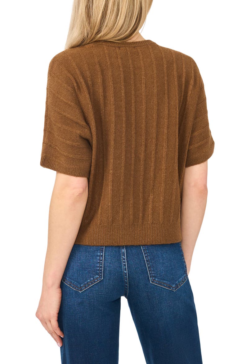 Short Dolman Sleeve Sweater, Alternate, color, RICH COGNAC