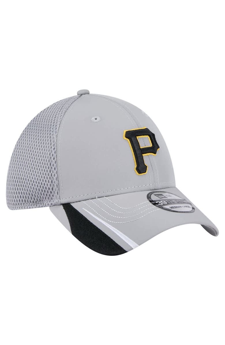 New Era Men's New Era Gray Pittsburgh Pirates Linear 39THIRTY Flex-Fit Hat, Alternate, color, Gray