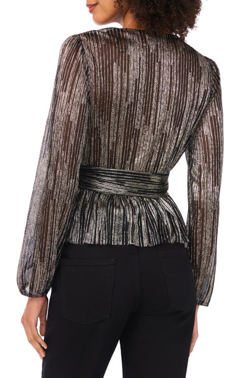 Parker V-neck Long Sleeve Sequin Top In Multi