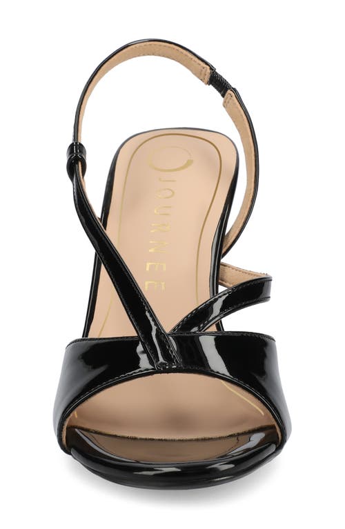 Journee Collection Varra Slingback Sandal In Black Patent