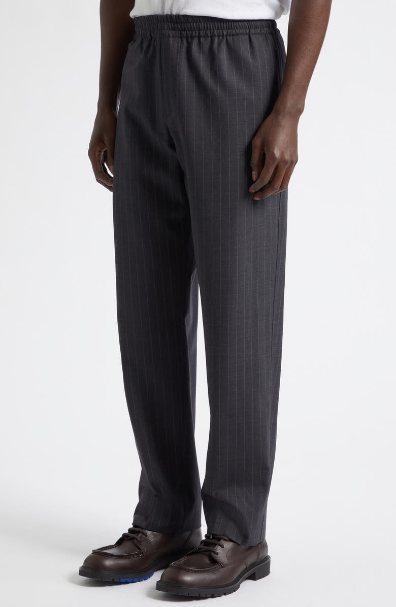 Burberry Trevor Pinstripe Wool Trousers, Alternate, color, Iron Grey Stripe