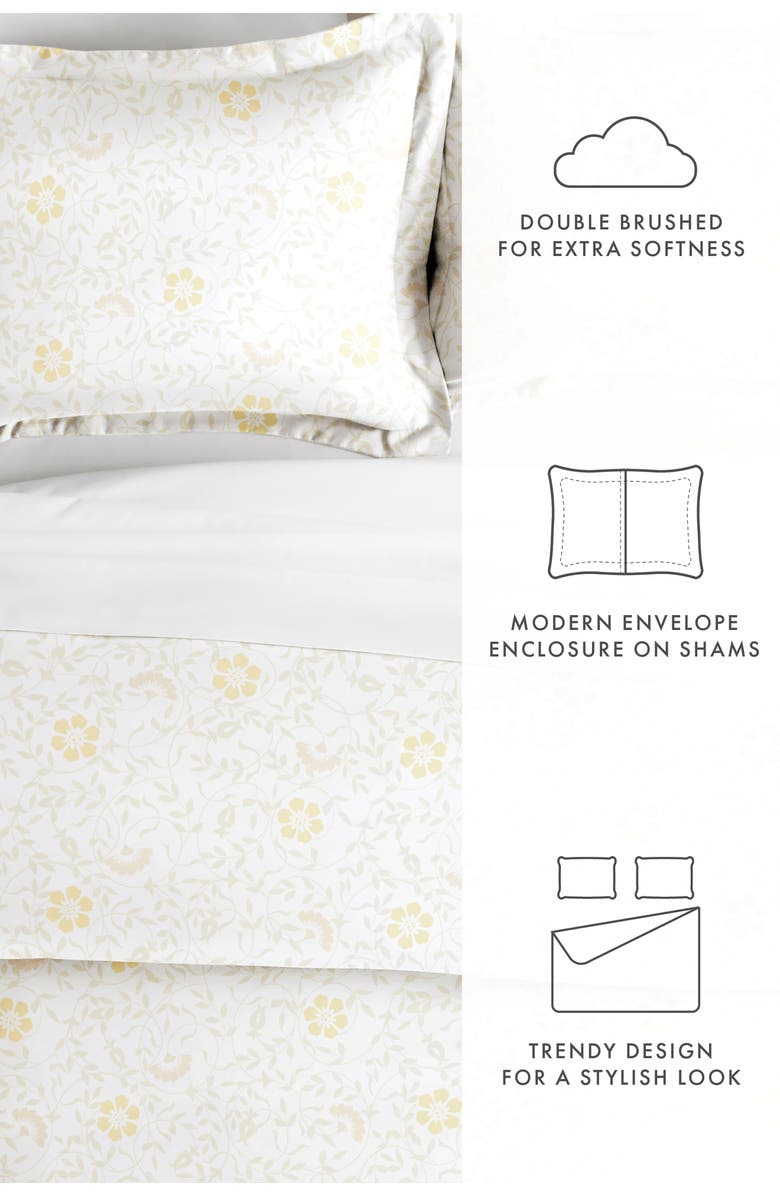 HOMESPUN Premium Ultra Soft 3-Piece Spring Vines Print Duvet Cover Set, Alternate, color, 