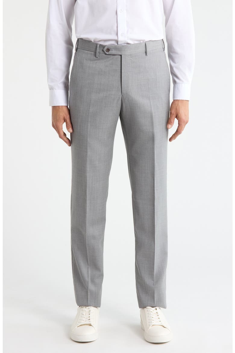 Parker Platinum Super 130's Gabardine Dress Pants, Main, color, LIGHT GREY