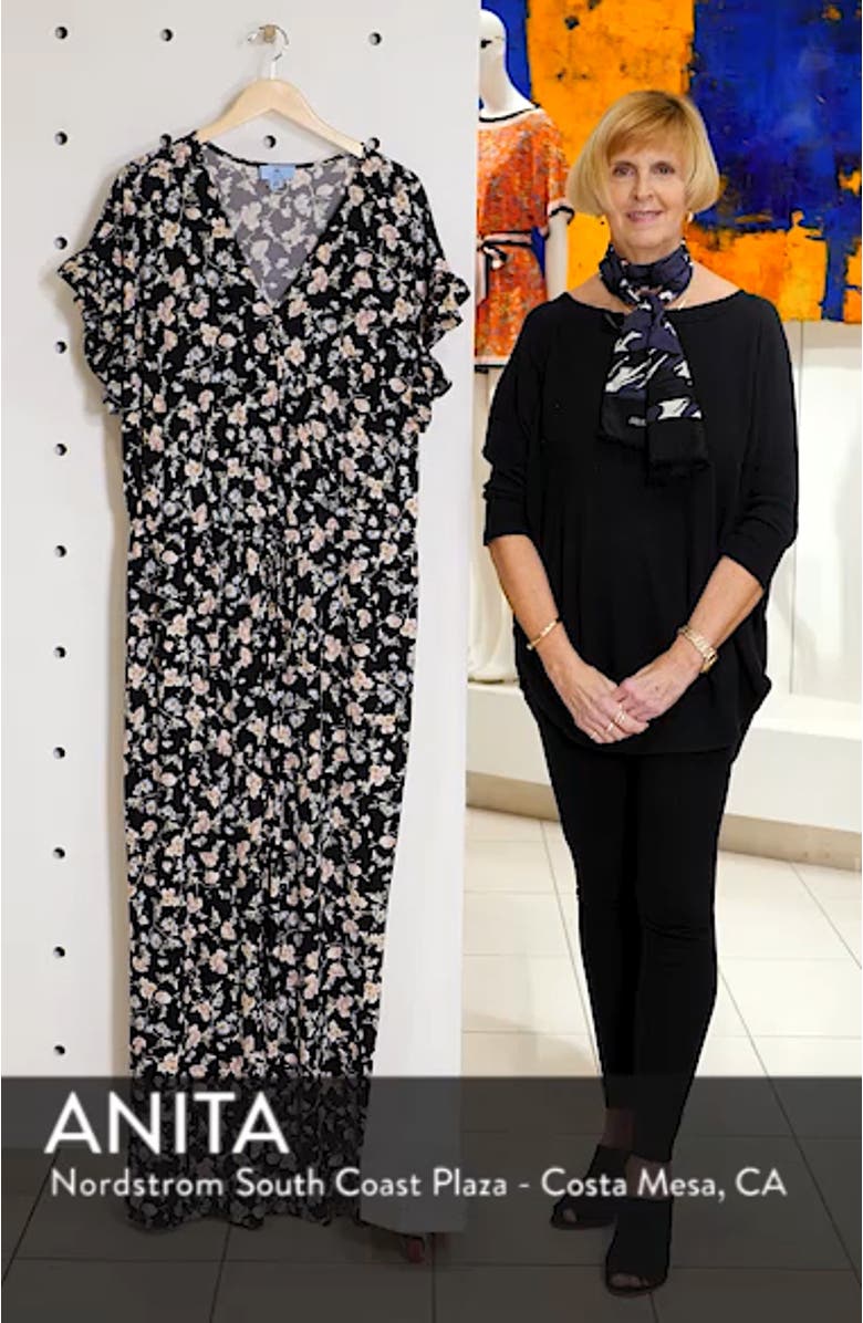 Duchess Floral Print Faux Wrap Jumpsuit, sales video thumbnail