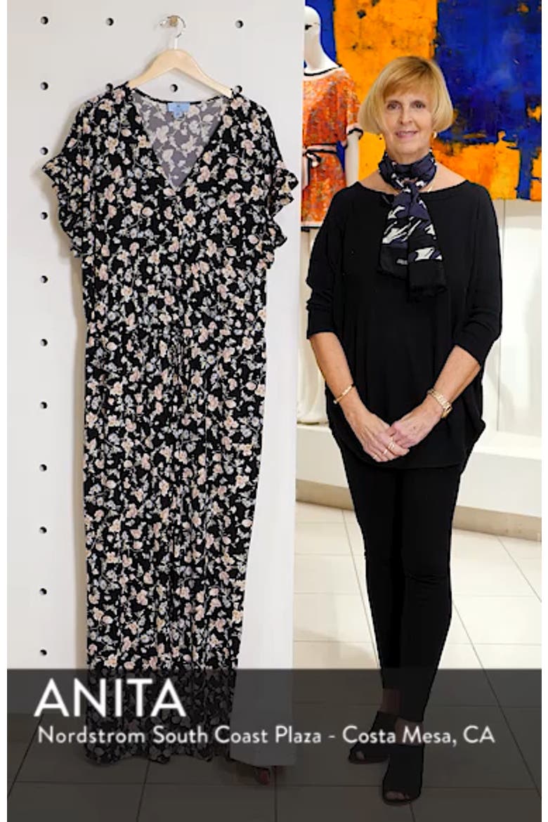 Duchess Floral Print Faux Wrap Jumpsuit video