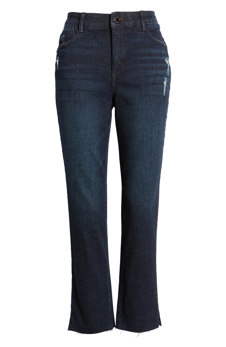Wit & Wisdom 'Ab'Solution High Waist Raw Hem Slim Straight Leg Jeans, Alternate, color, 