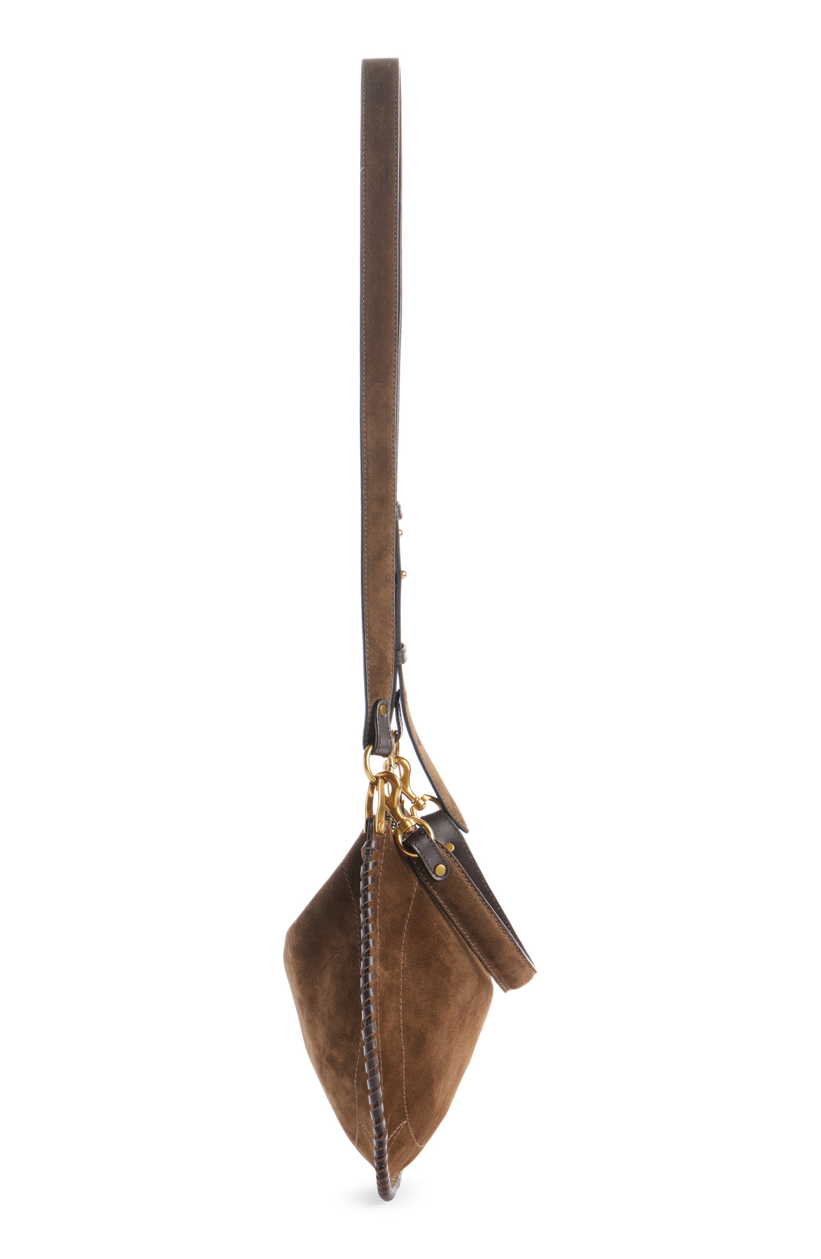 Isabel Marant Oskan Soft Zipped Shoulder Bag, Alternate, color, Bronze