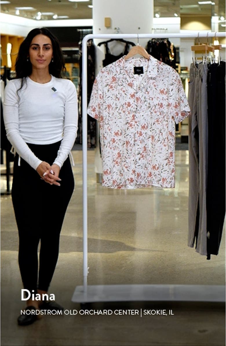 Dresden Regular Fit Floral Short Sleeve Linen Blend Camp Shirt, sales video thumbnail