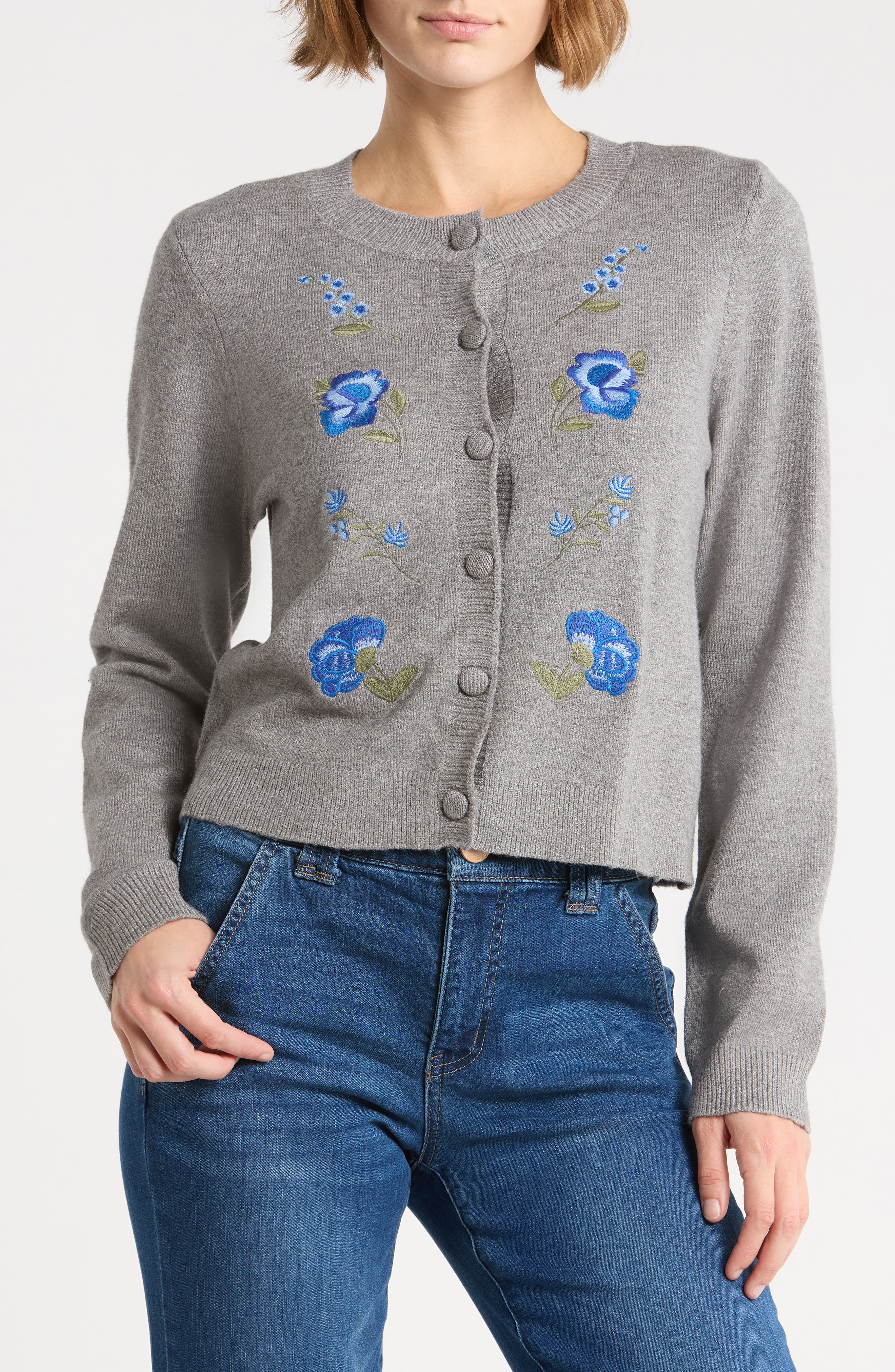 Floral Embroidered Cardigan