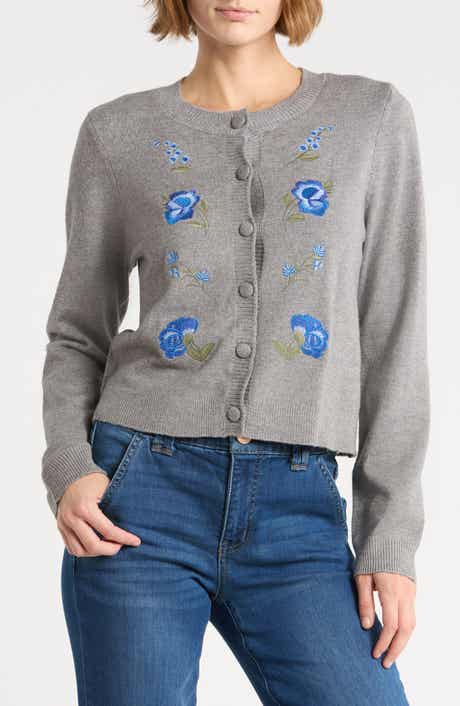Floral Embroidered Cardigan