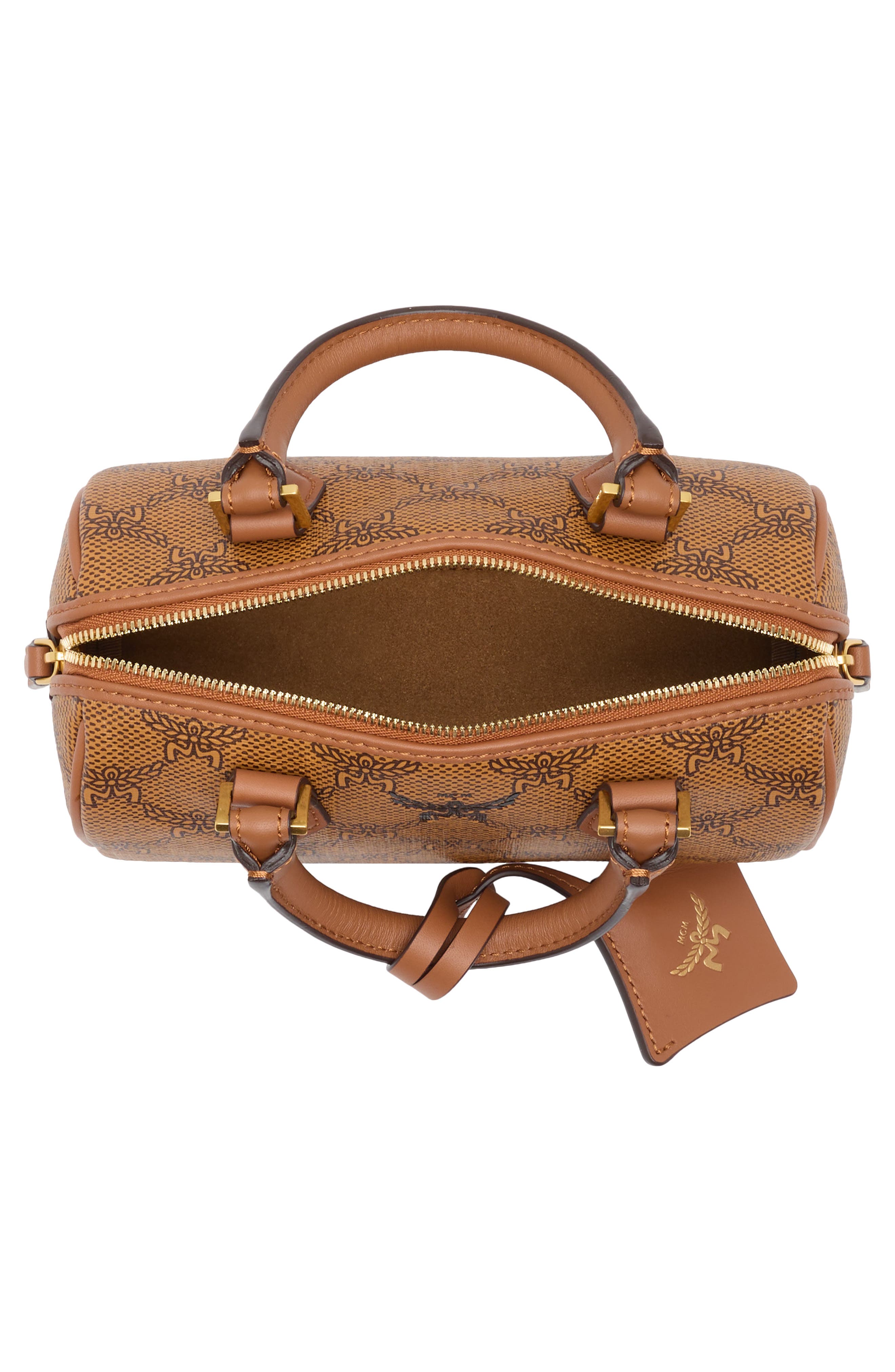 MCM Ella Mini Boston Barrel Bag, Alternate, color, 