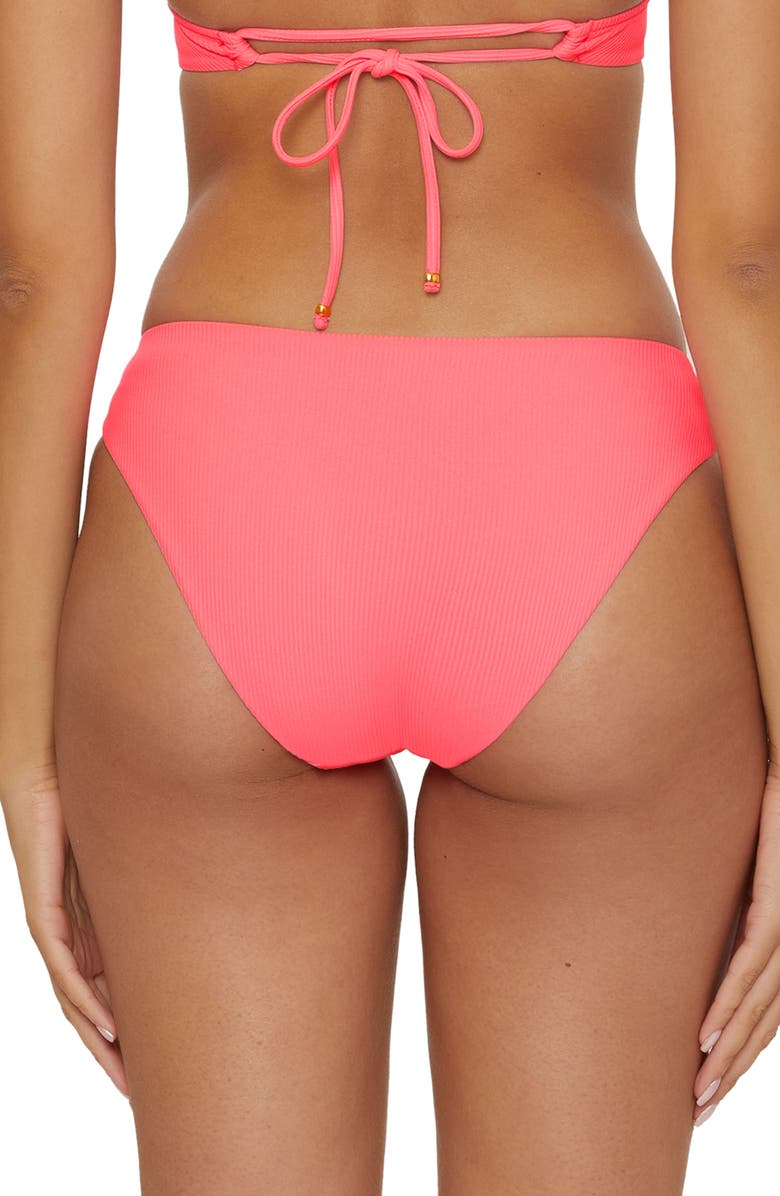Becca Modern Edge Hipster Bikini Bottoms, Alternate, color, Coral Reef