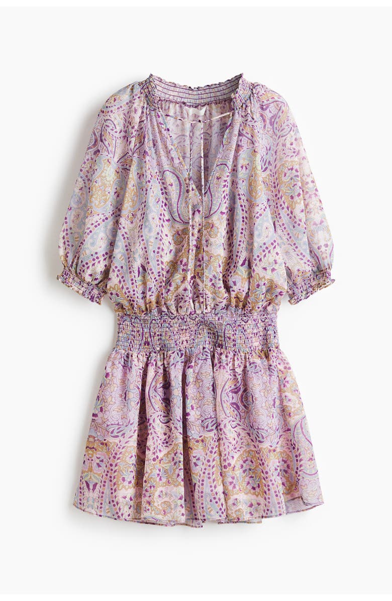 H&M Oversized tunic dress, Alternate, color, Light Pink/Patterned