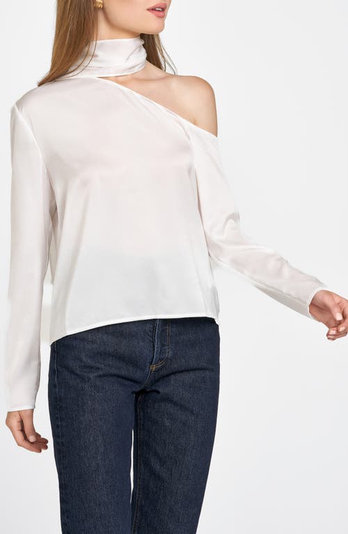 Wayf Davenport Scarf Detail One-shoulder Top In Ivory