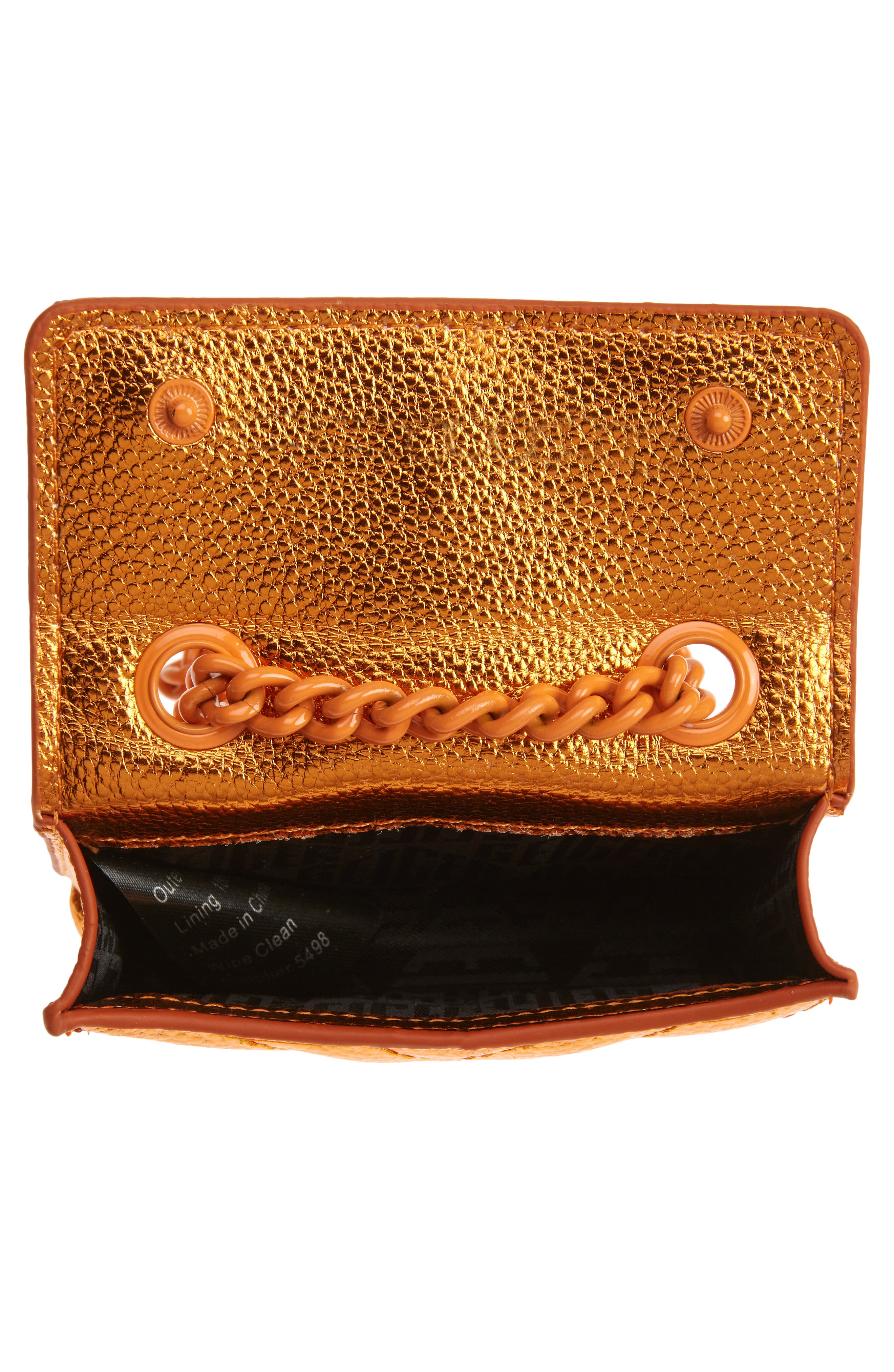 Micro Kensington Glitter Quilted Crossbody Bag, Alternate, color, ORANGE