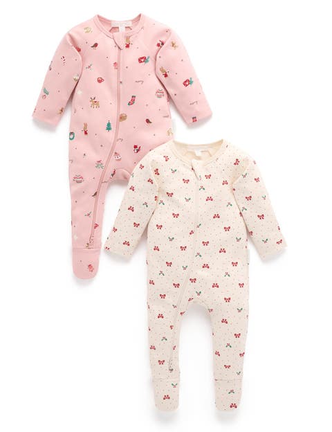 2 Pack Printed Zip Footie