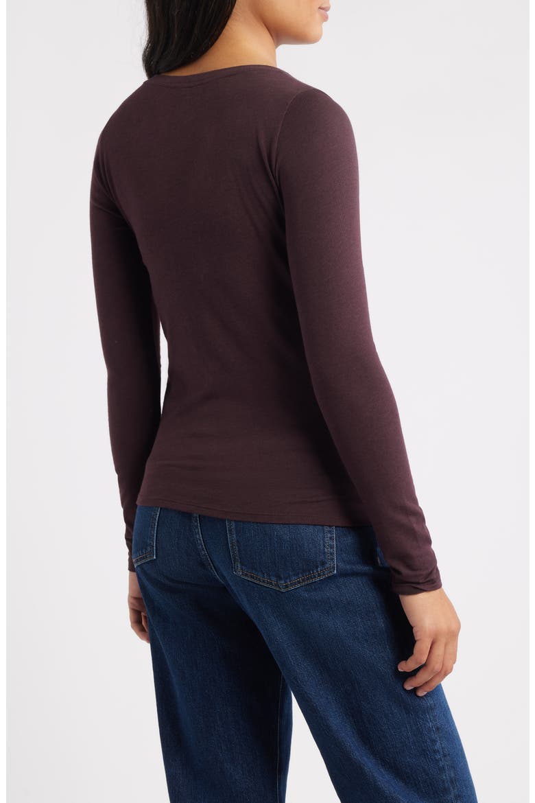 V-Neck Long Sleeve T-Shirt, Alternate, color, CASSIS