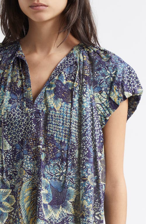 Ulla Johnson Issa Mixed Print Cotton Blend Top In Multi