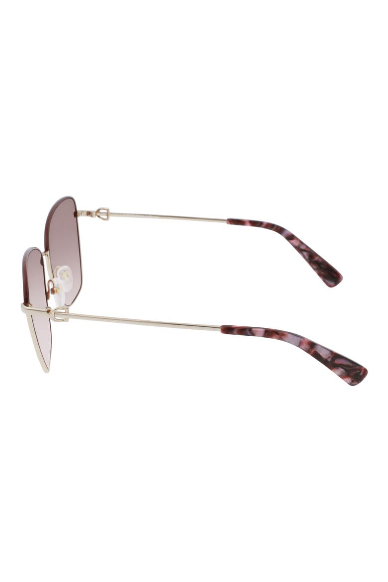Amazone 59mm Rectangle Sunglasses, Alternate, color, GOLD/ BROWN