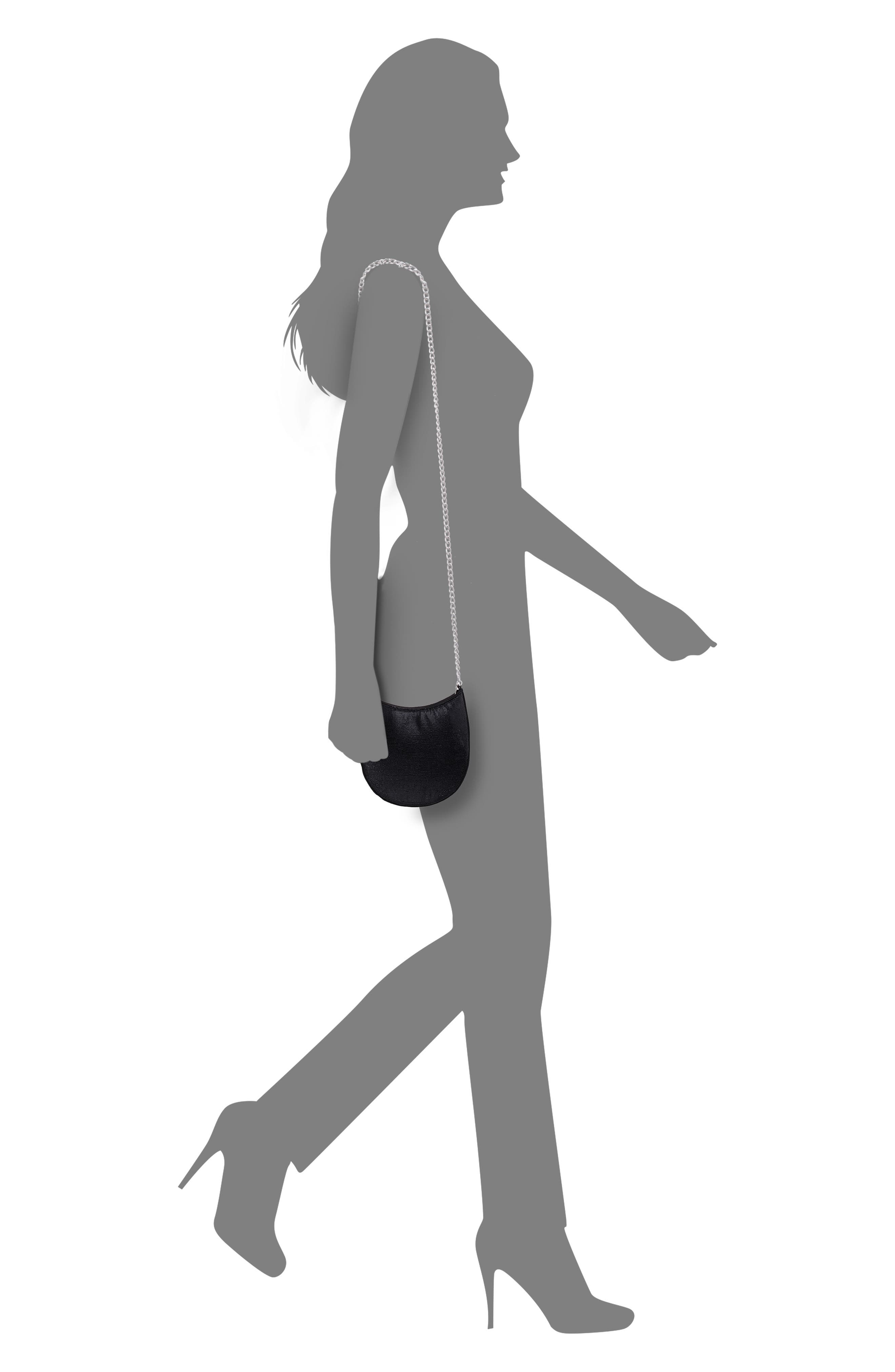 Nina Crystal Mini Hobo Bag, Alternate, color, Black