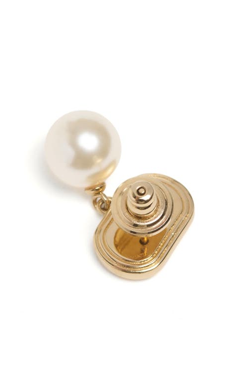 Valentino Garavani Oval Earrings With Swarovski Pearl Women In Yellow Gold