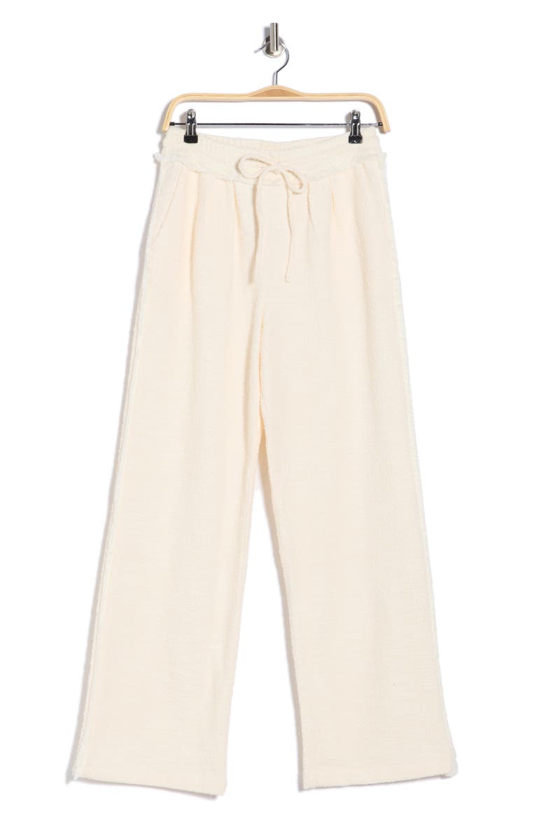 Fringe Cotton Blend Pull-On Pants, Alternate, color, NATURAL