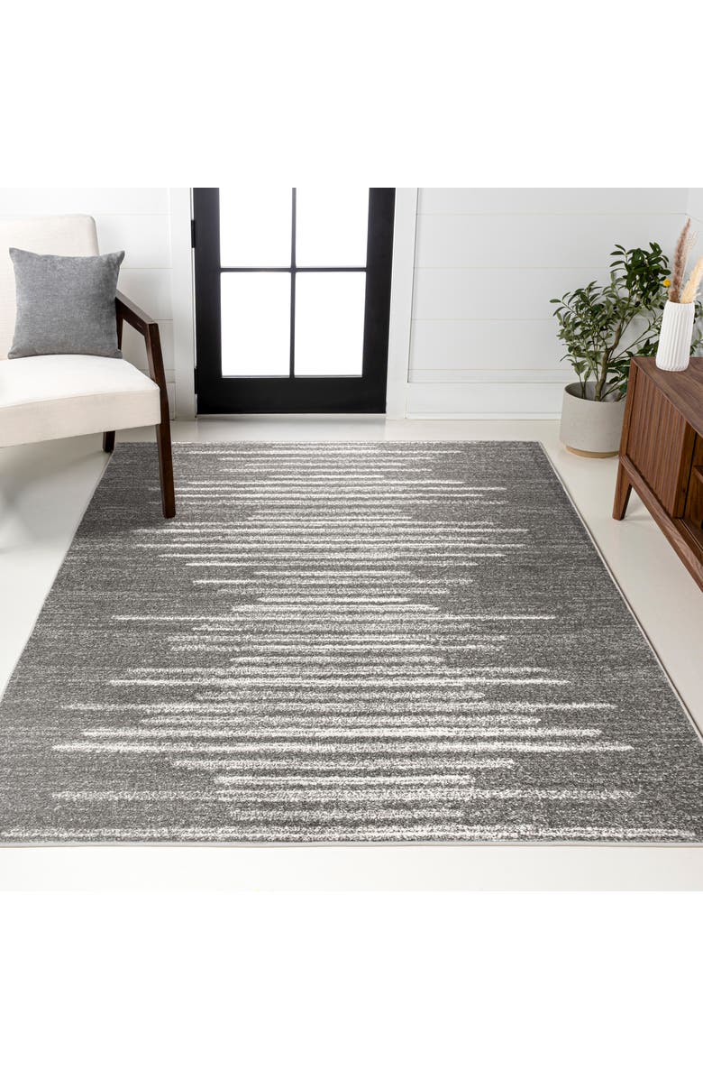 JONATHAN Y Aya Berber Stripe Geometric Area Rug, Alternate, color, Gray/Cream