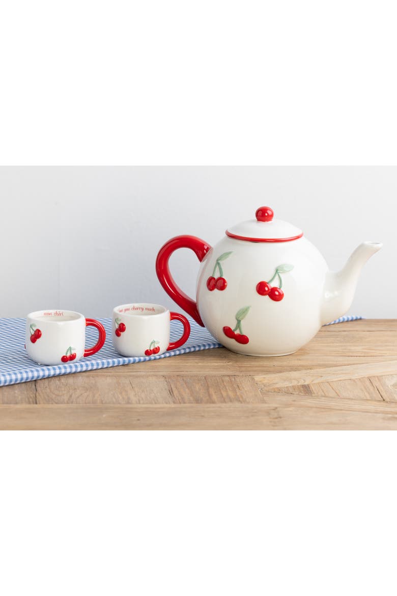 Dolomite Espresso Cherry Mug Set of 2 Multicolored for Spring Serving and Entertaining, Alternate, color, Multicolored