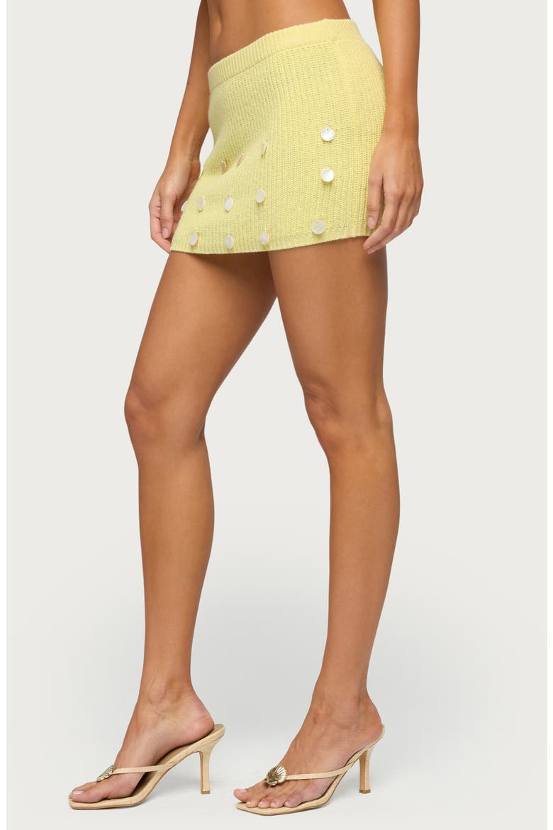 Lylah Charm Knit Miniskirt, Alternate, color, LIGHT-YELLOW